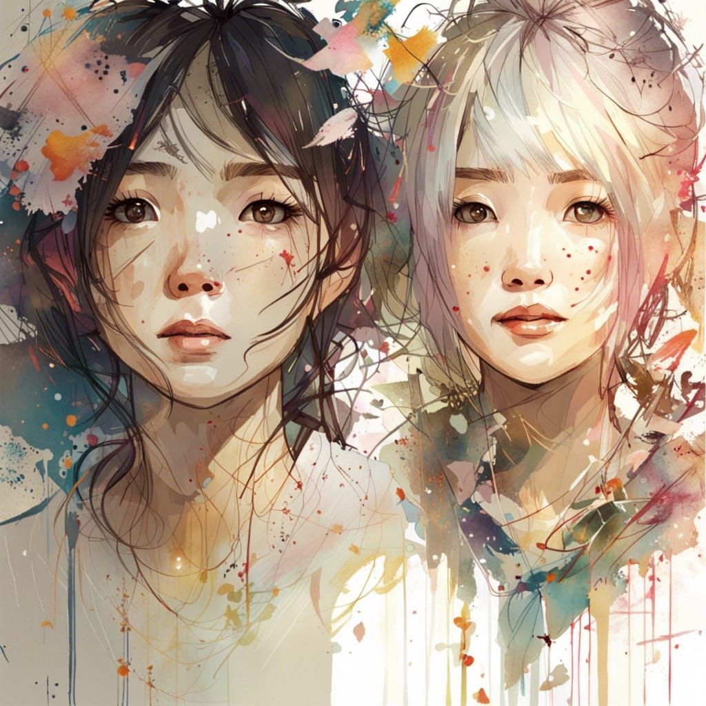 Two Smiling Korean Women in Shining Bedroom