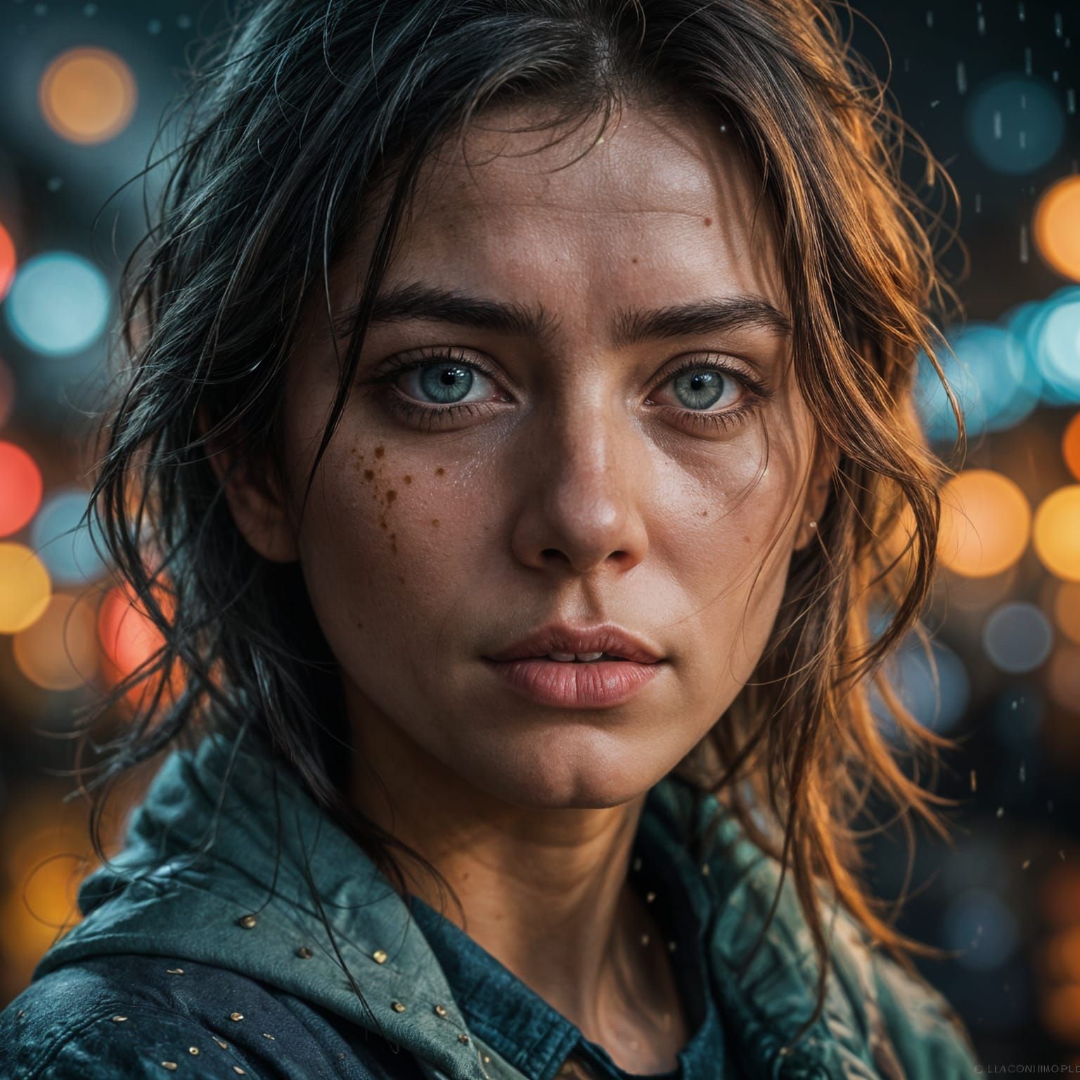 Dramatic Portrait in Candleland: Hyperrealistic Cinematic St...