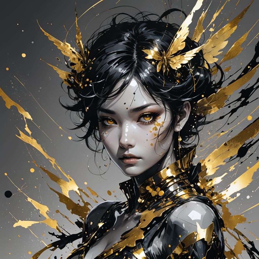 Shimmering Fae: A Minimalist Grimdark Illustration