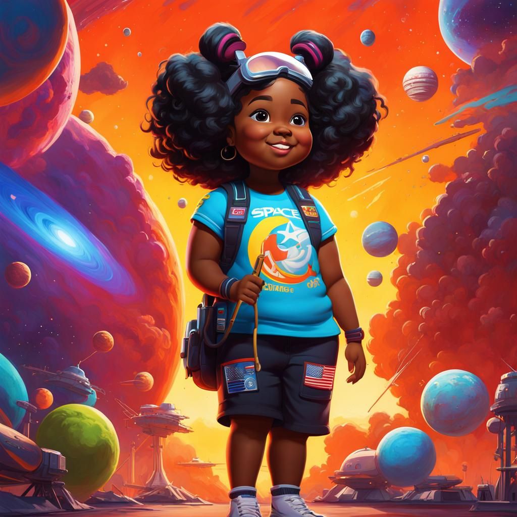 Girl at Space Camp as Graffiti Street Art