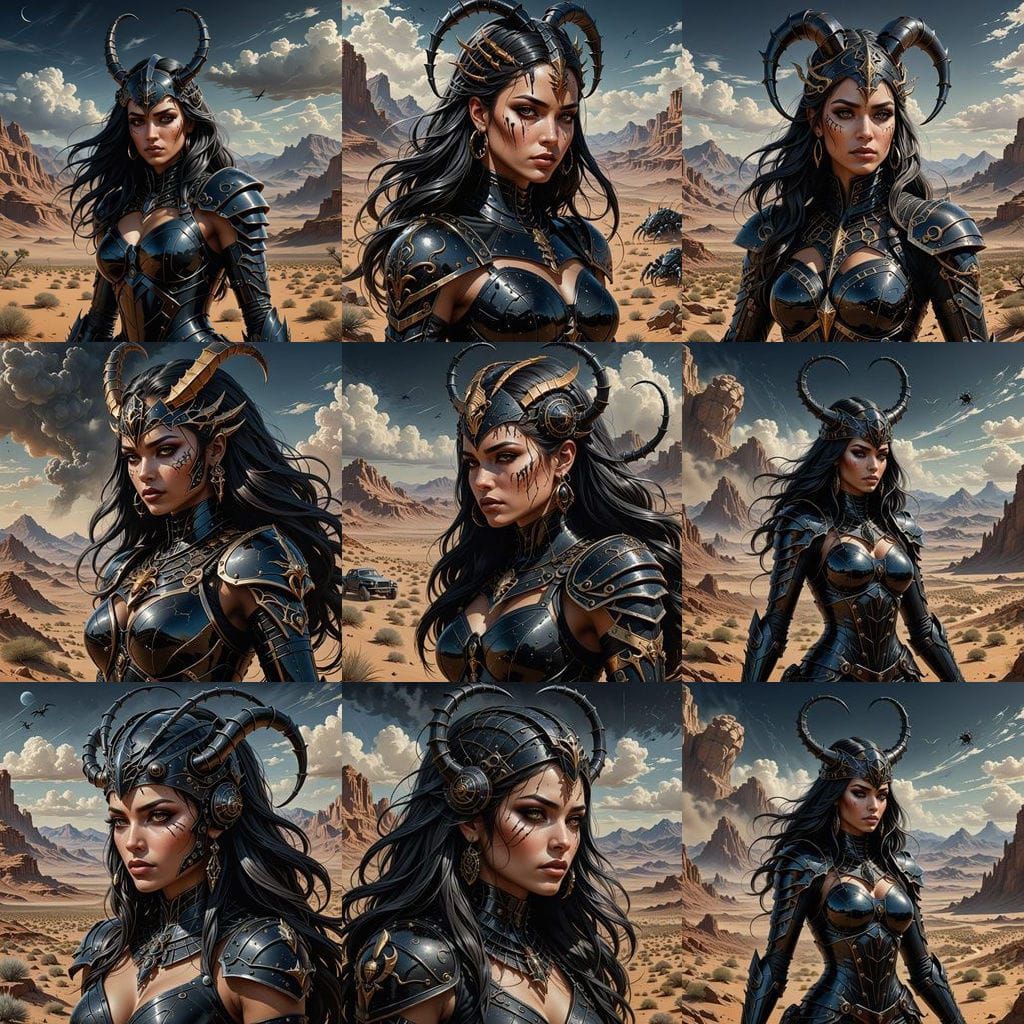 Hyperrealistic Fantasy Art of the Scorpion Queen in a Desert...