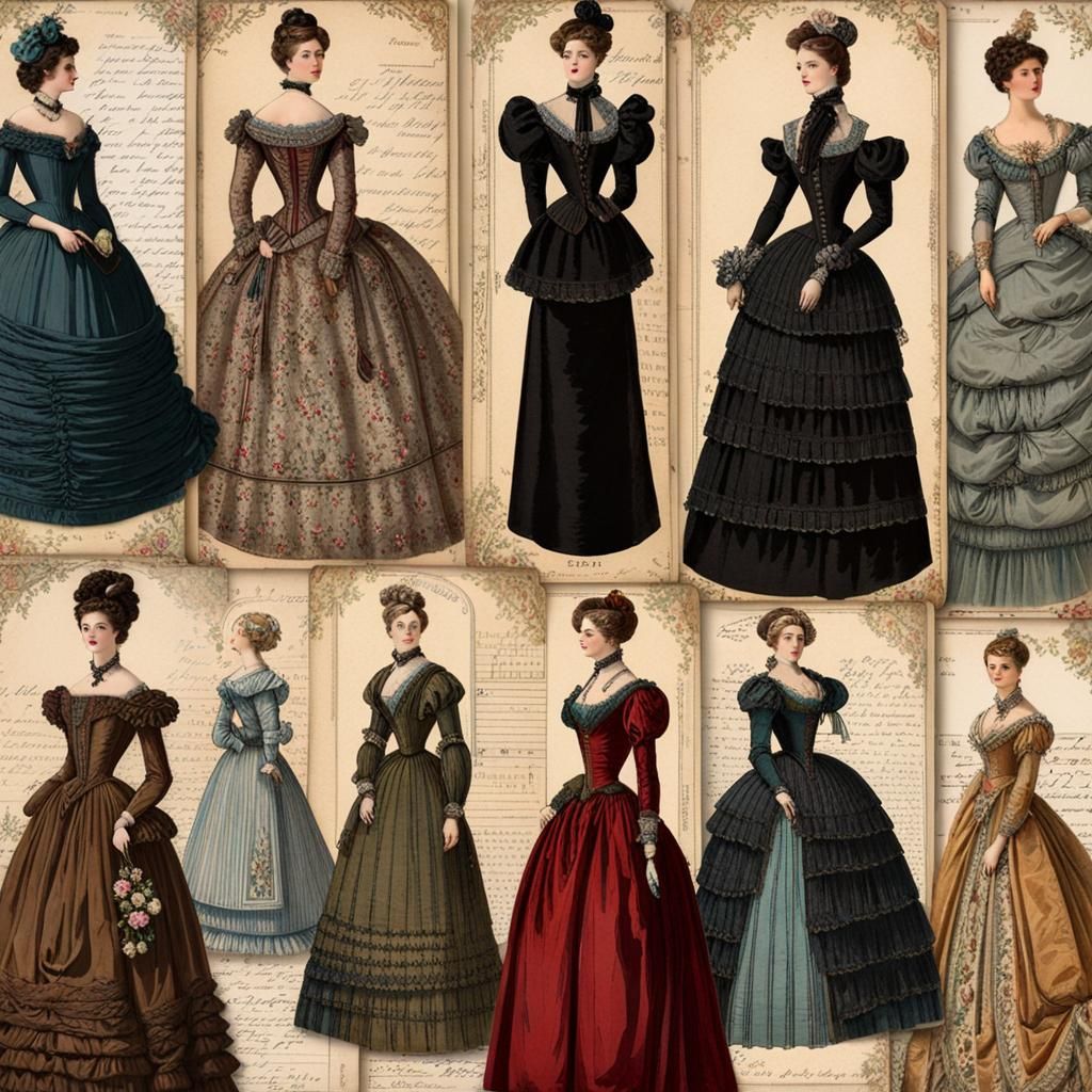 Beautiful Vintage Victorian Gowns and Art Illustrations