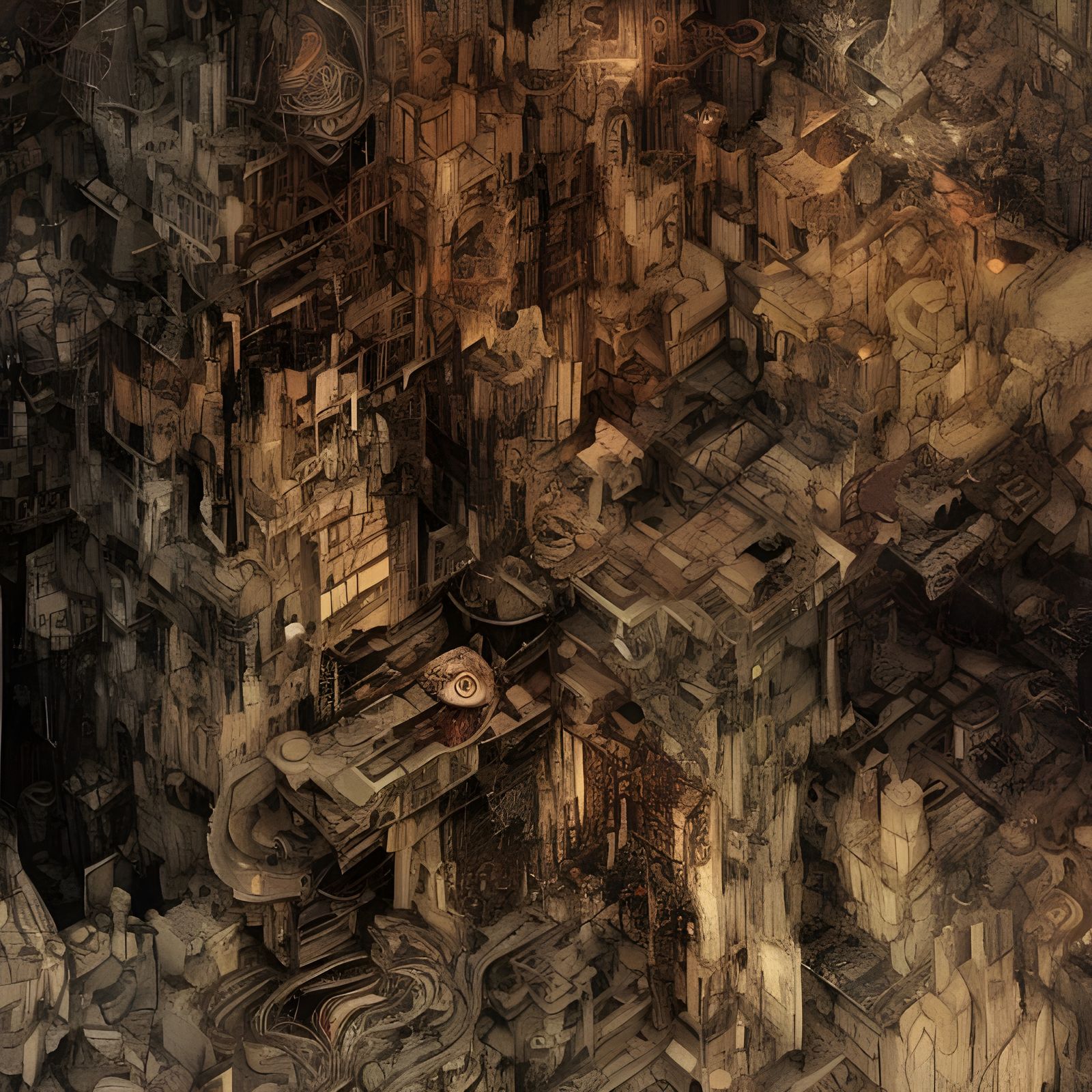 Maximalist Cityscape with Bizarre Creatures in 8K