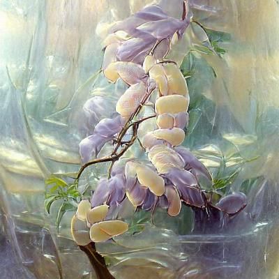 Delicate Wisteria in Pastel Oil Painting
