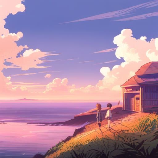 Anime Heart Eyes in Ghibli Style