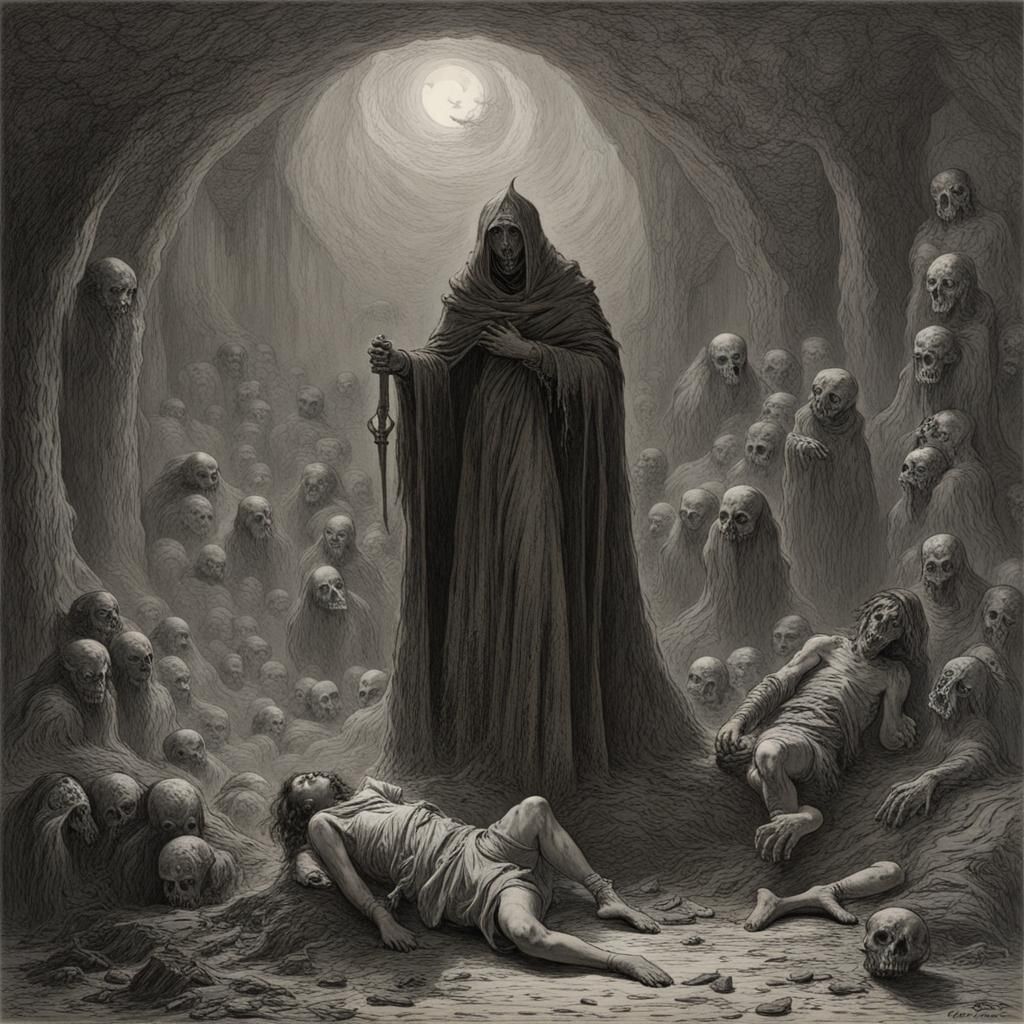 Horror Scene in Gustave Doré Style