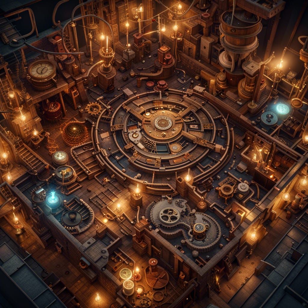 Steampunk Maze Adventure With Clockwork Mechanisms