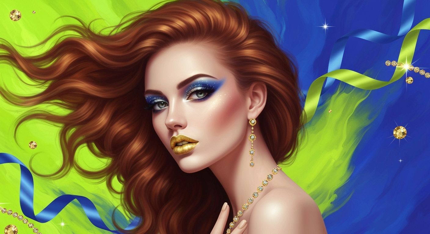 Ethereal Woman with Flowing Hair in Dreamy Digital Art