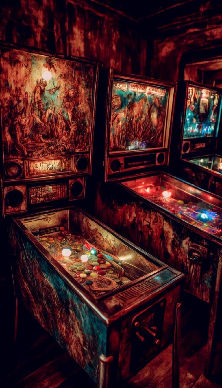 Macabre Old Fashioned Pinball Machine