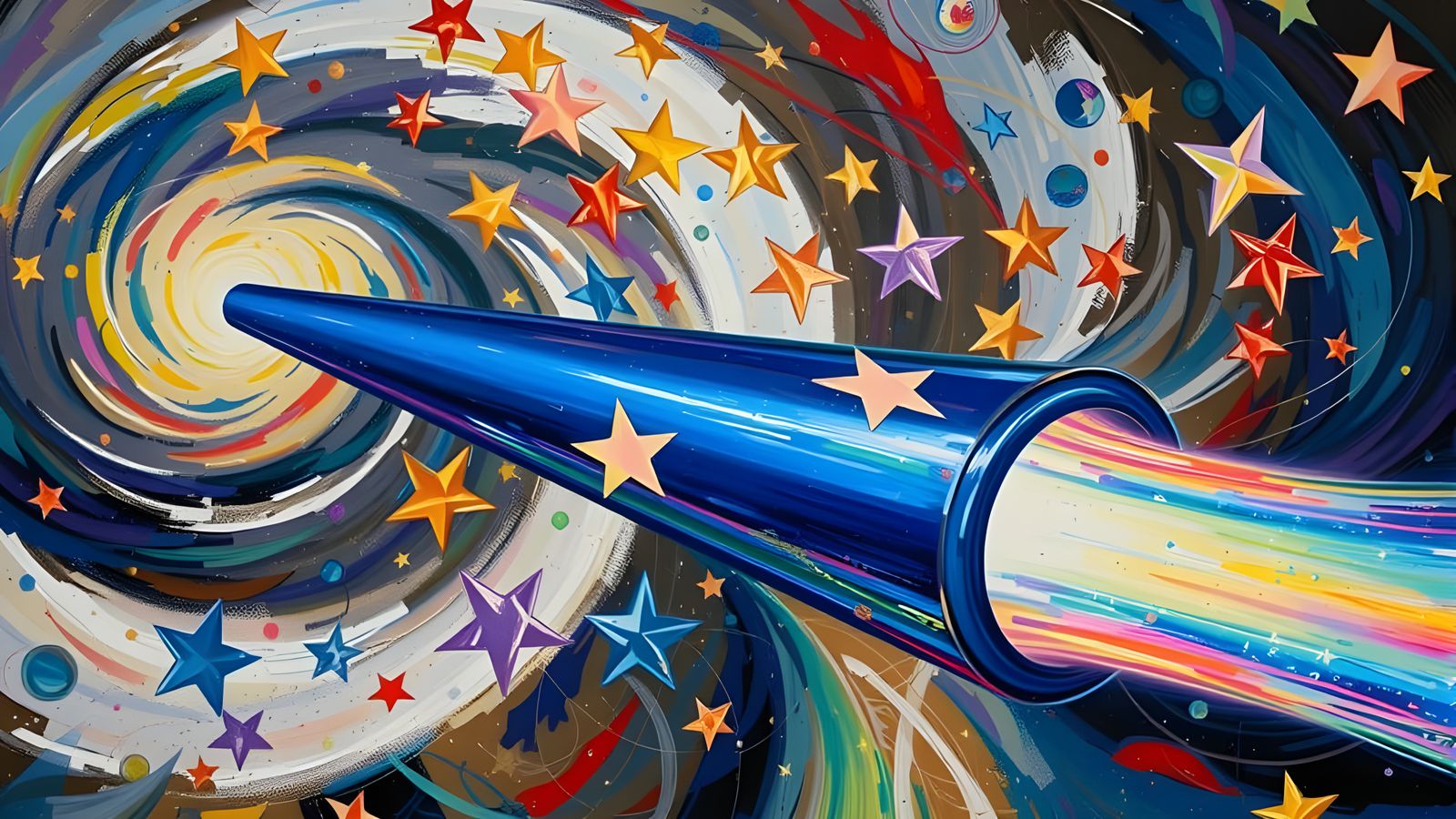 Sleek Reflective Cylinder in 3D Vortex Maelstrom