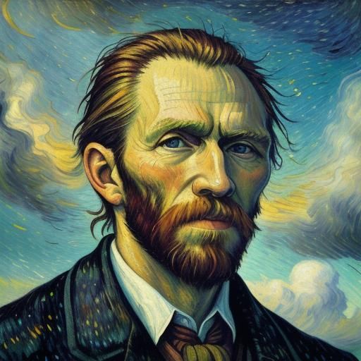 Flying Cat: Neo-Impressionist Oil Painting