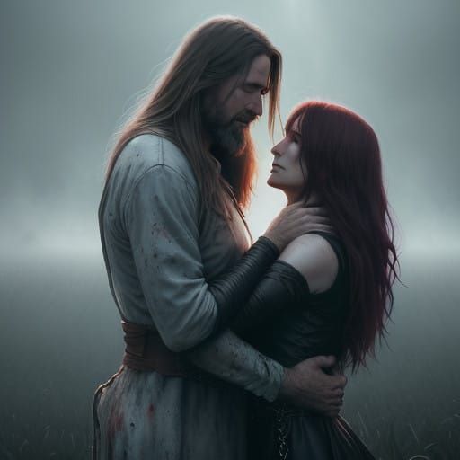 Surreal Painting of Human Struggle in Decline