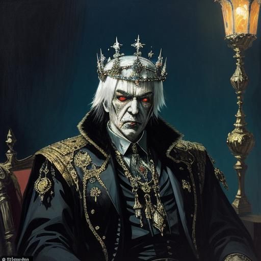 Fluorescent Vampire in Twilight: Expressionist Painting