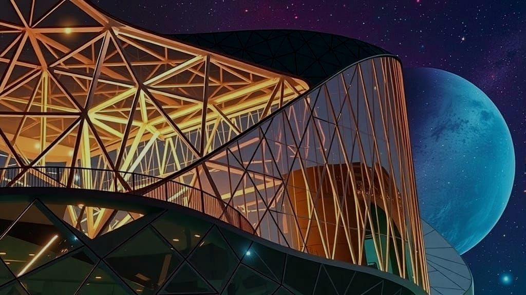 Vibrant Iron Architecture Unveiled at Night