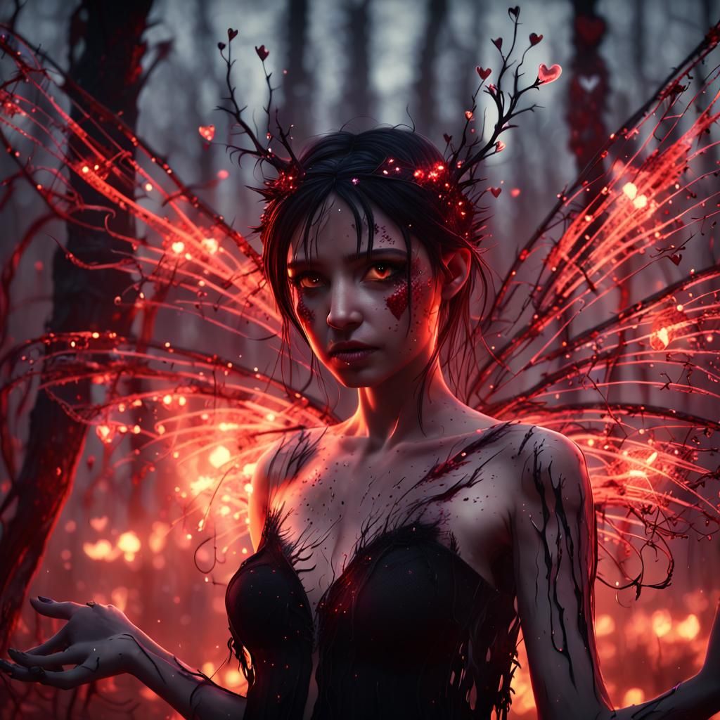 Eerie Fairy of Light in Dark Fantasy Art
