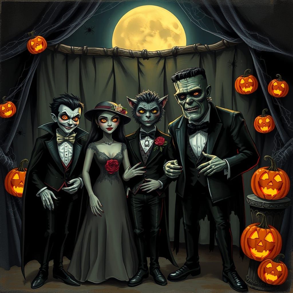 Gothic Monsters Prom Photo in Dark Fantasy Style
