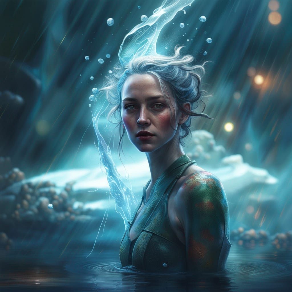 Water Elemental Embodiment in Photorealistic Style
