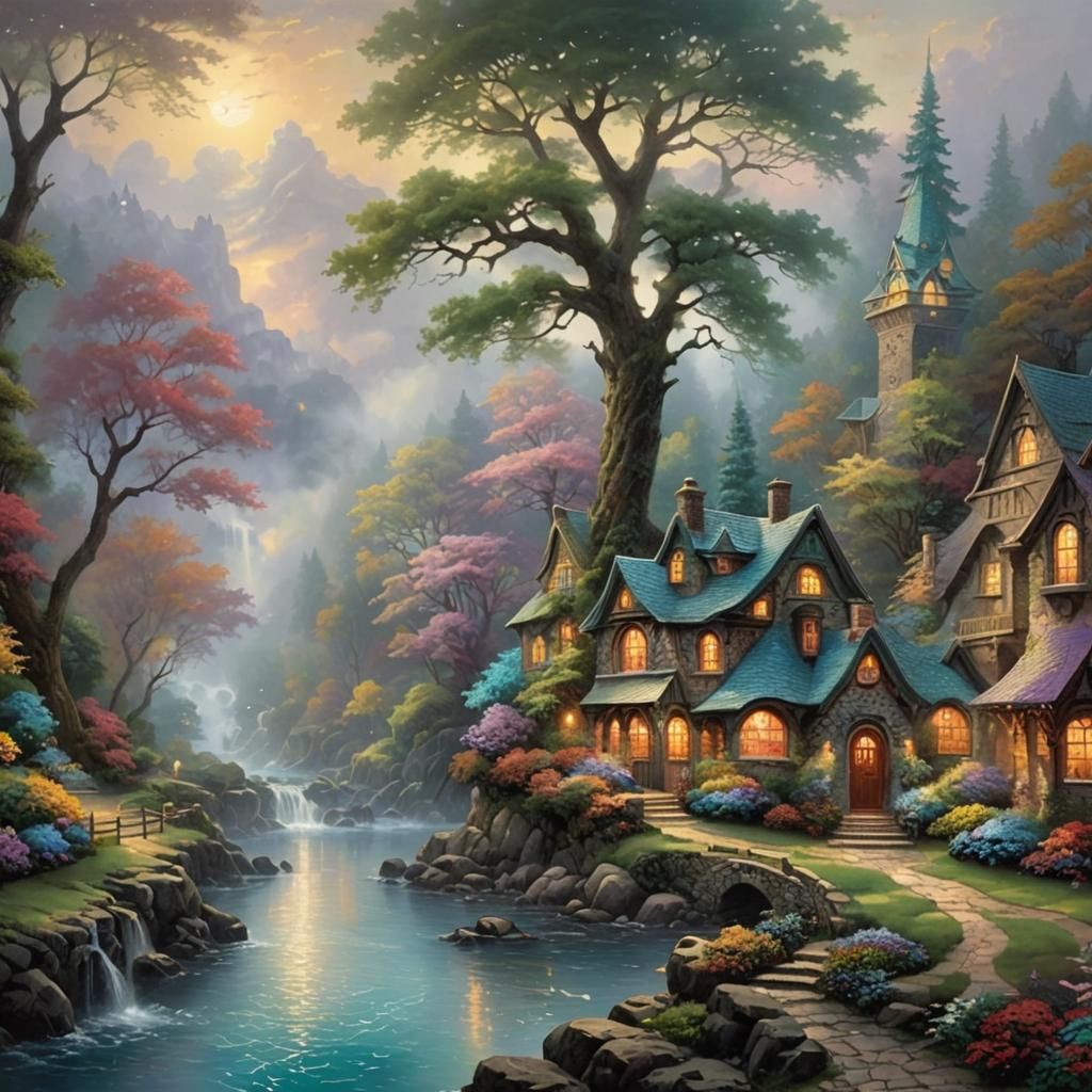 Ethereal Fantasy Art Auction House by Kinkade