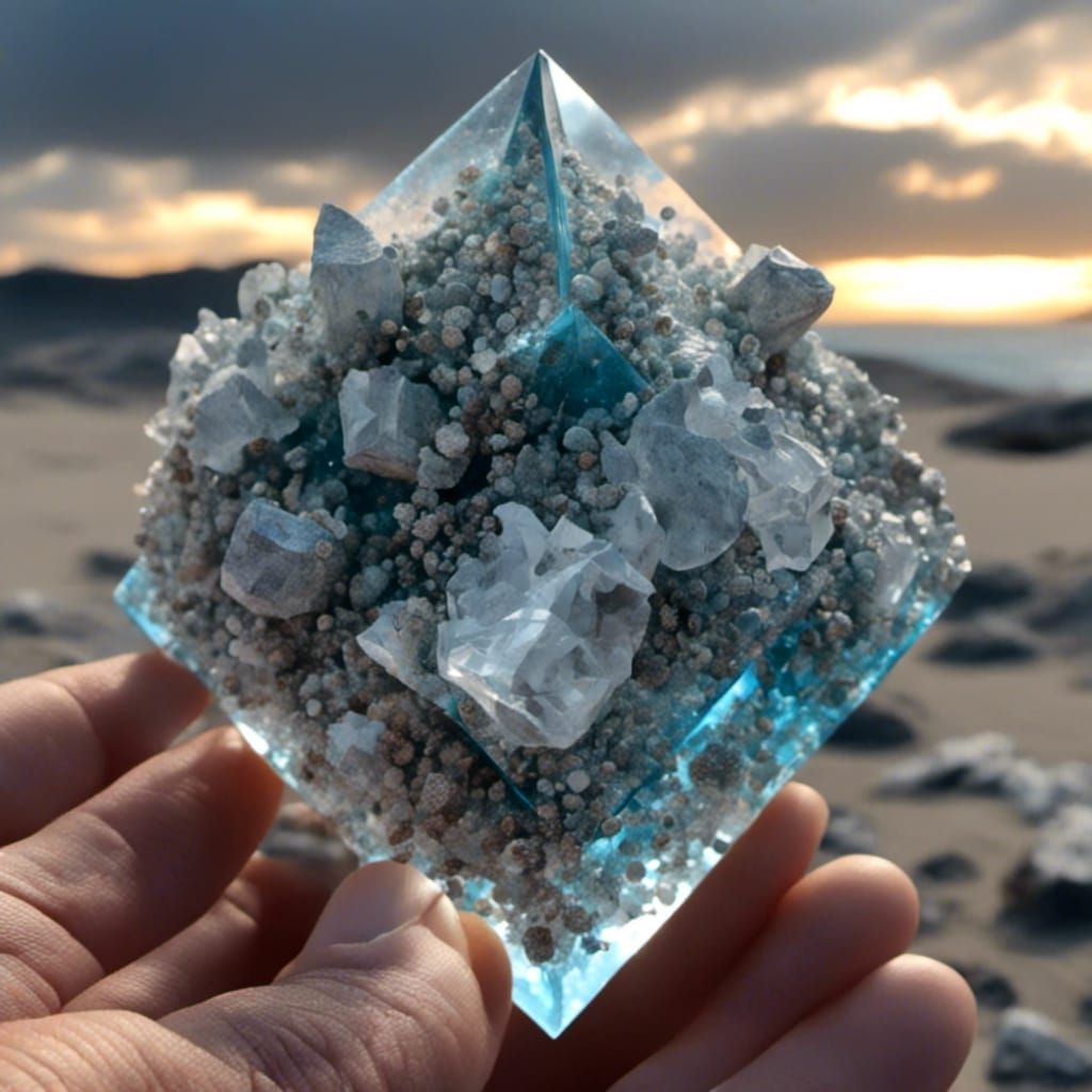 Octahedral Crystal Outcropping in Hyperreal Detail