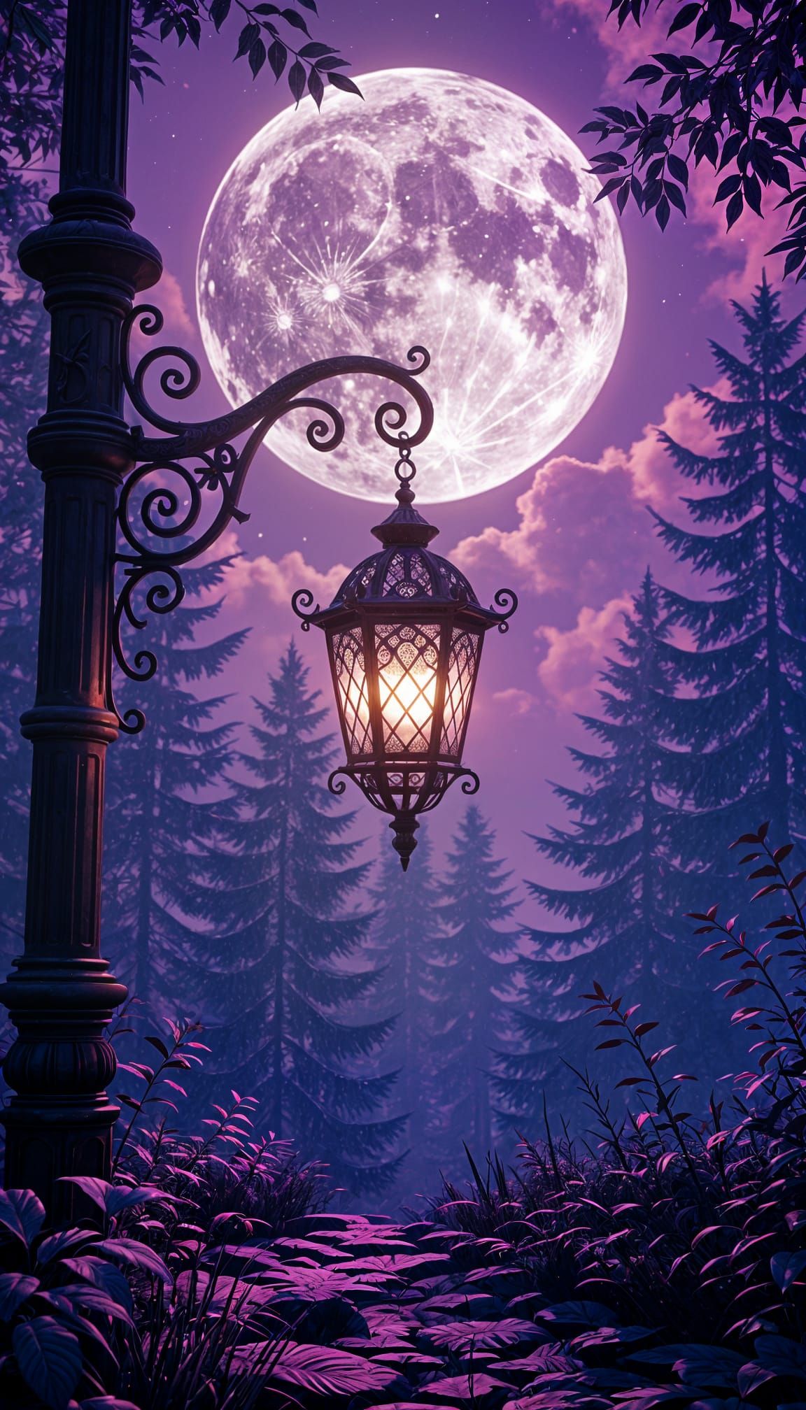 Mystical Gothic Forest in 3D with Lantern