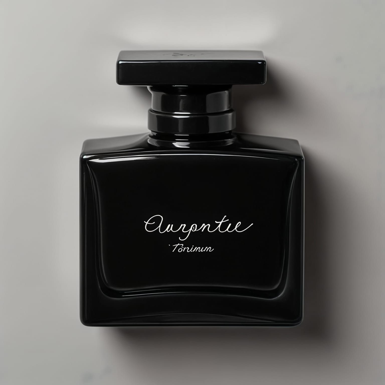 Elegant Black Perfume Bottle with Silver Cap
