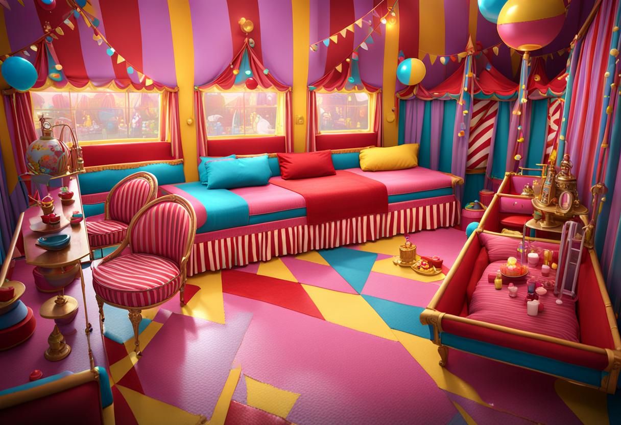 Circus Big Top Bathroom in Carnival Style