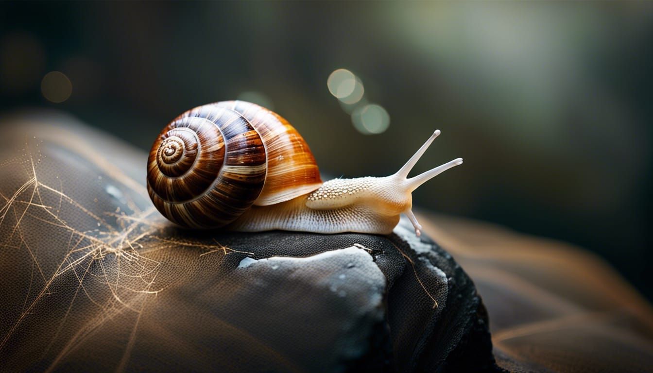 Snail Crawling on Rock: A High-Quality Professional Photo