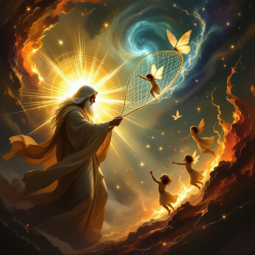 Divine Intervention: God Rescues Souls in Celestial Scene