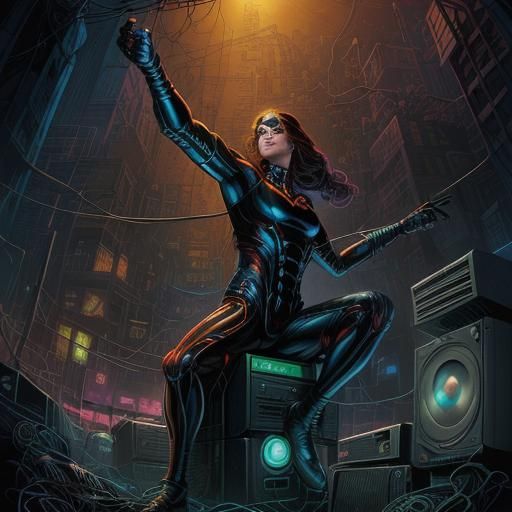 Dark Underground Bunker with Comic Book Art Style