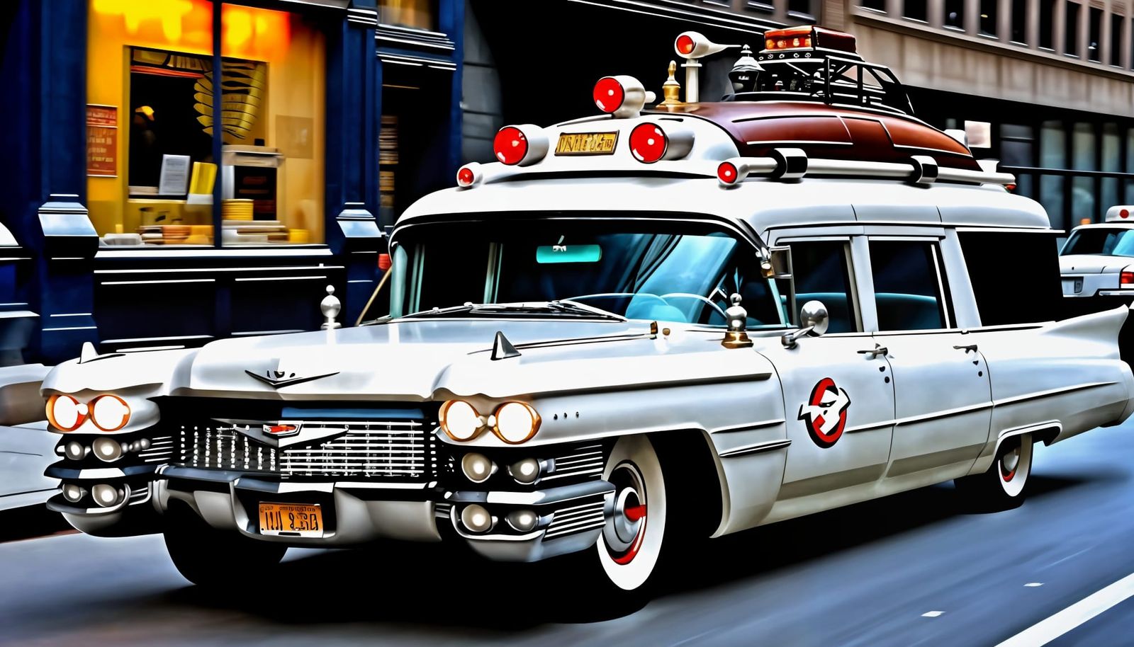 Ghostbusters Ride through New York in a Custom 1959 Cadillac...