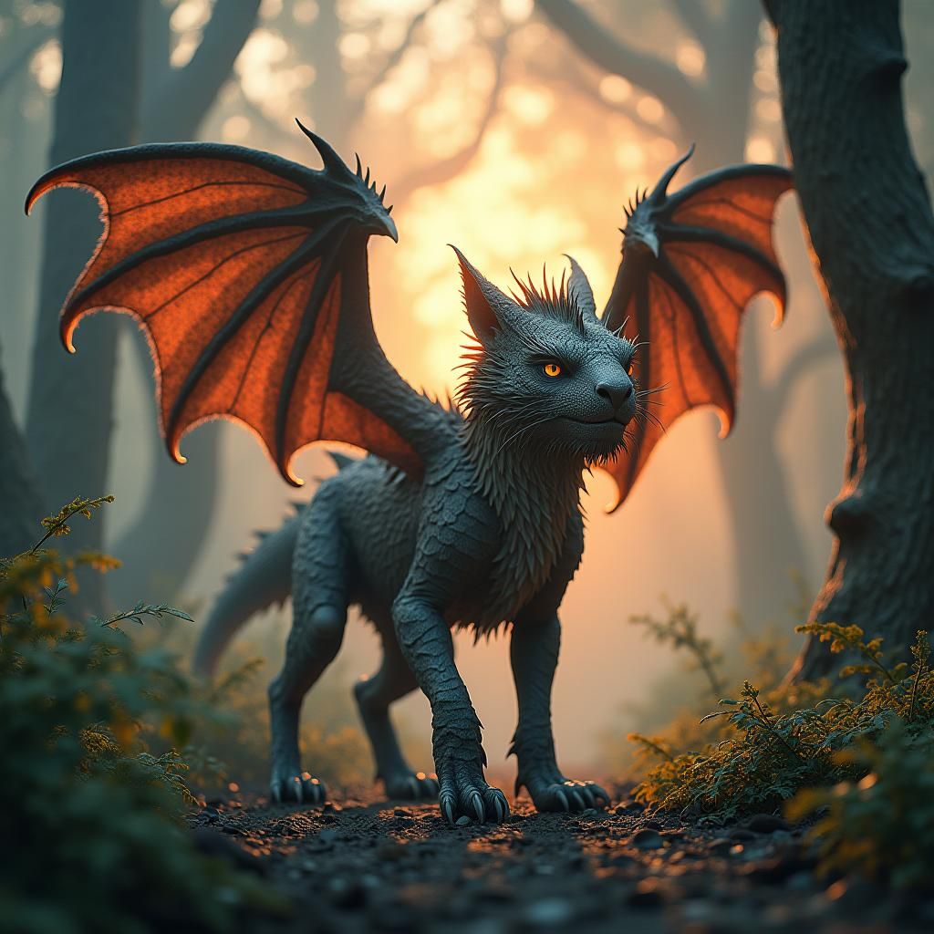 Dragon Sabertooth Hybrid in Mystical Setting