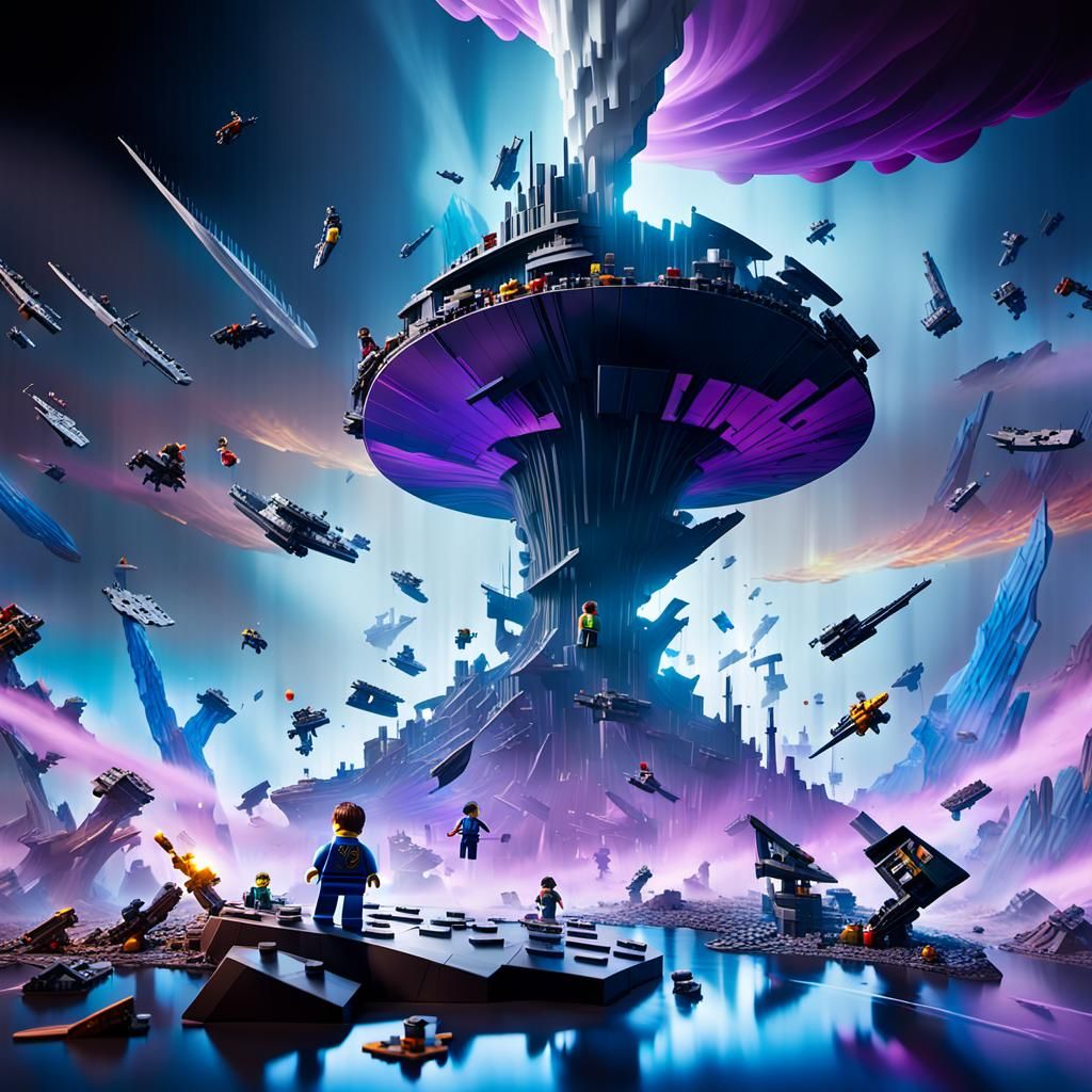 Liquid Chrome Tornado Swirling on Fractured Island