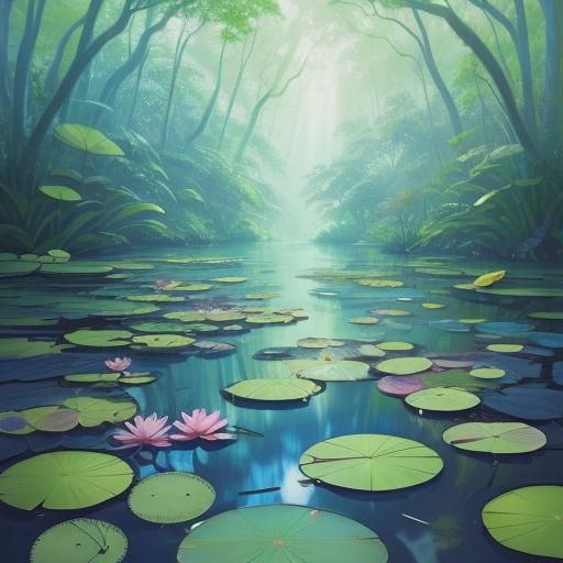 Baby Naiad in Dreamy Forest: Splash Art