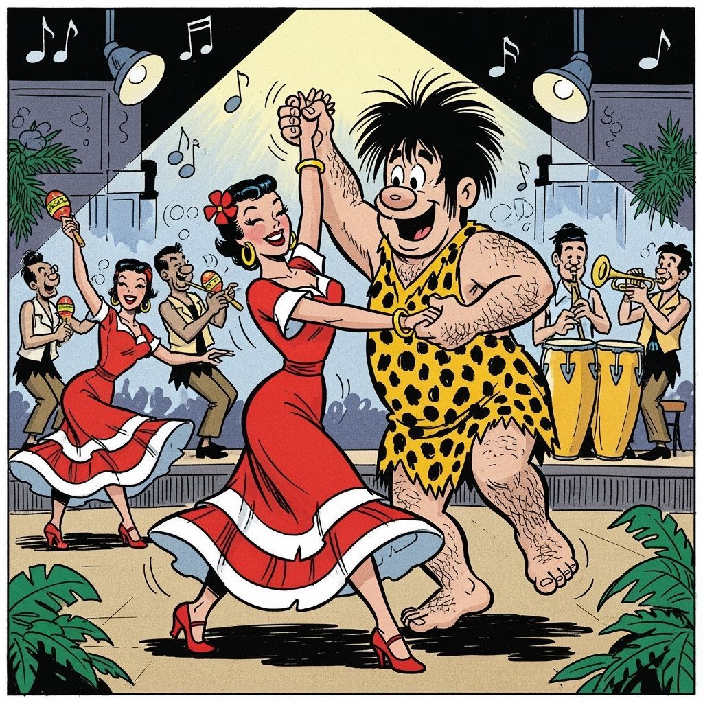 Alley Oop Dances Salsa in 1950s Comic Style