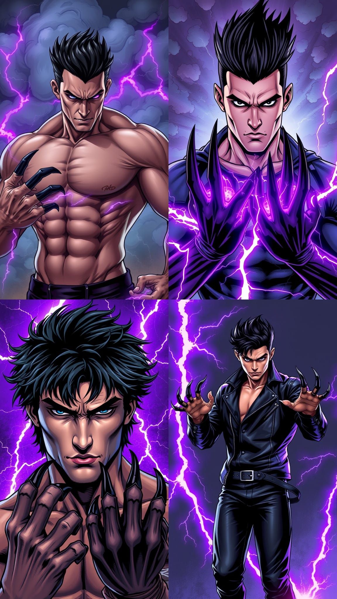 Comic Book Art: Male Figure with Lightning
