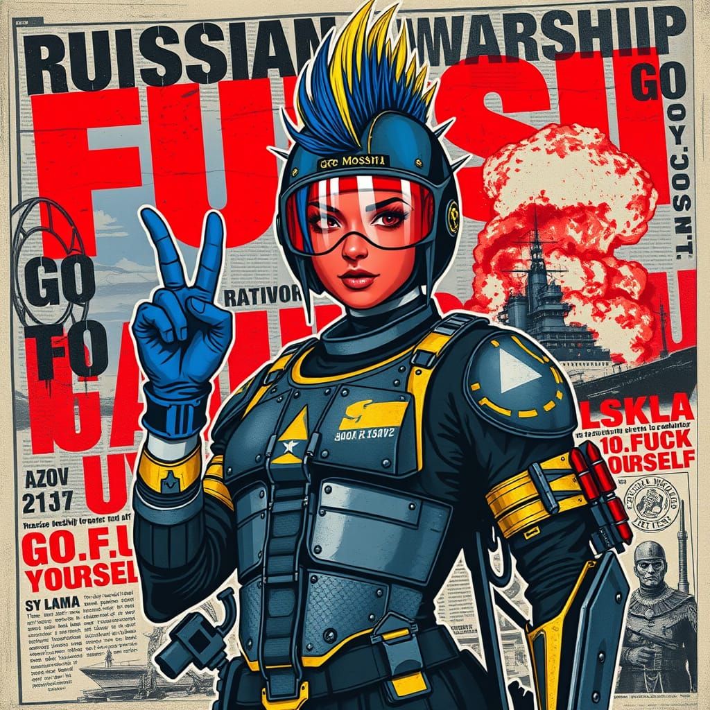 Rebel Goddess in Dystopian Punk Style