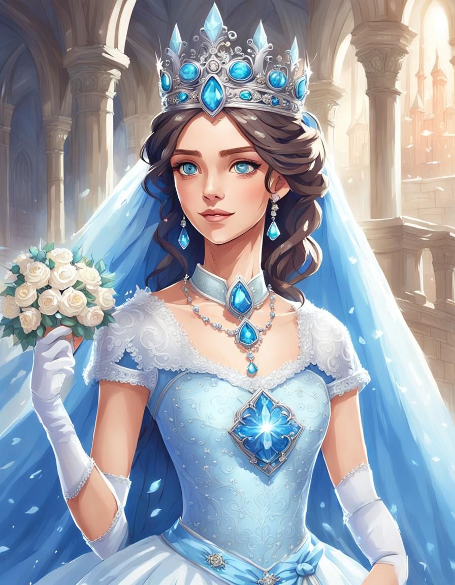 Brunette Queen's Coronation in a Castle Wedding