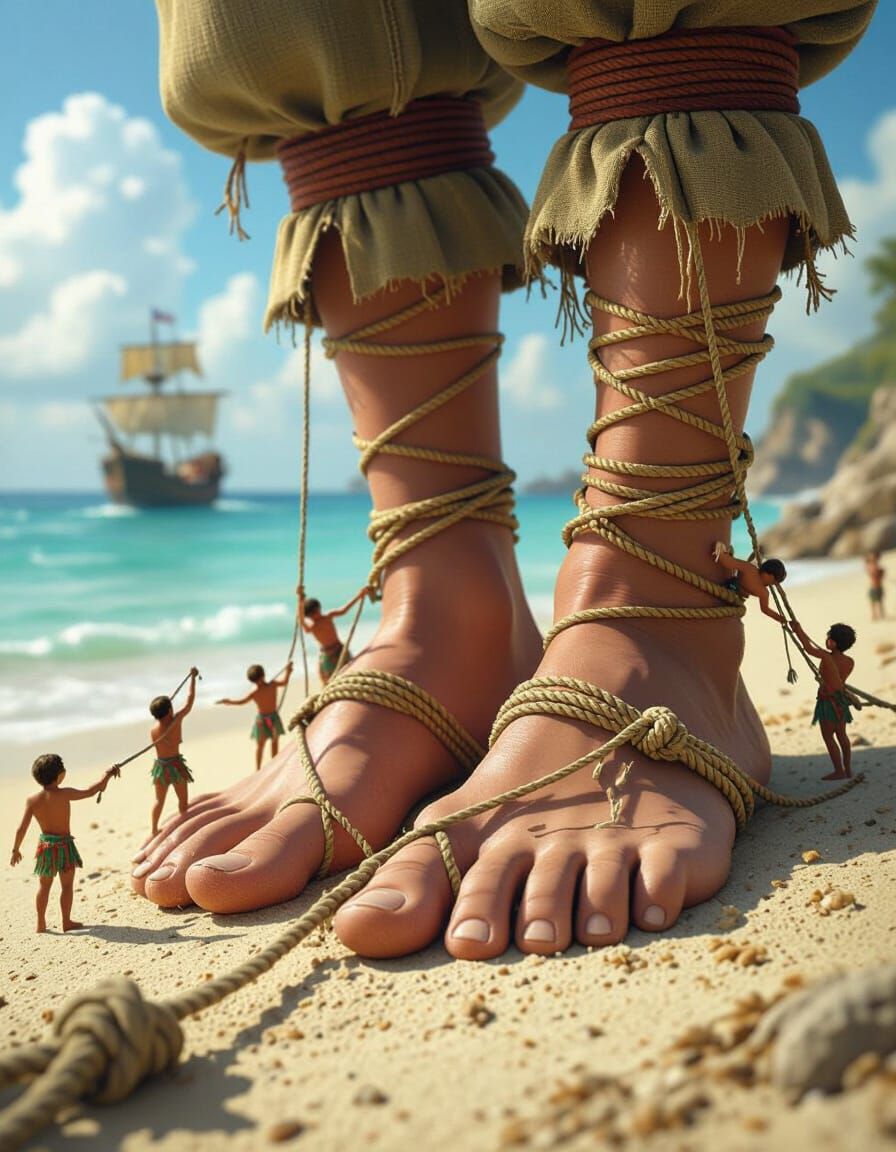 Gulliver's Travels: Lilliputians Bind Gulliver