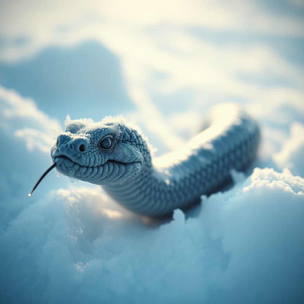 Icy Serpent Slithers Through Winter Wonderland