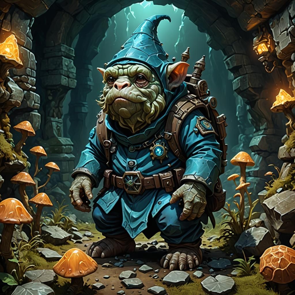 Tardigrade Hunting Gnome in Fractal Catacombs