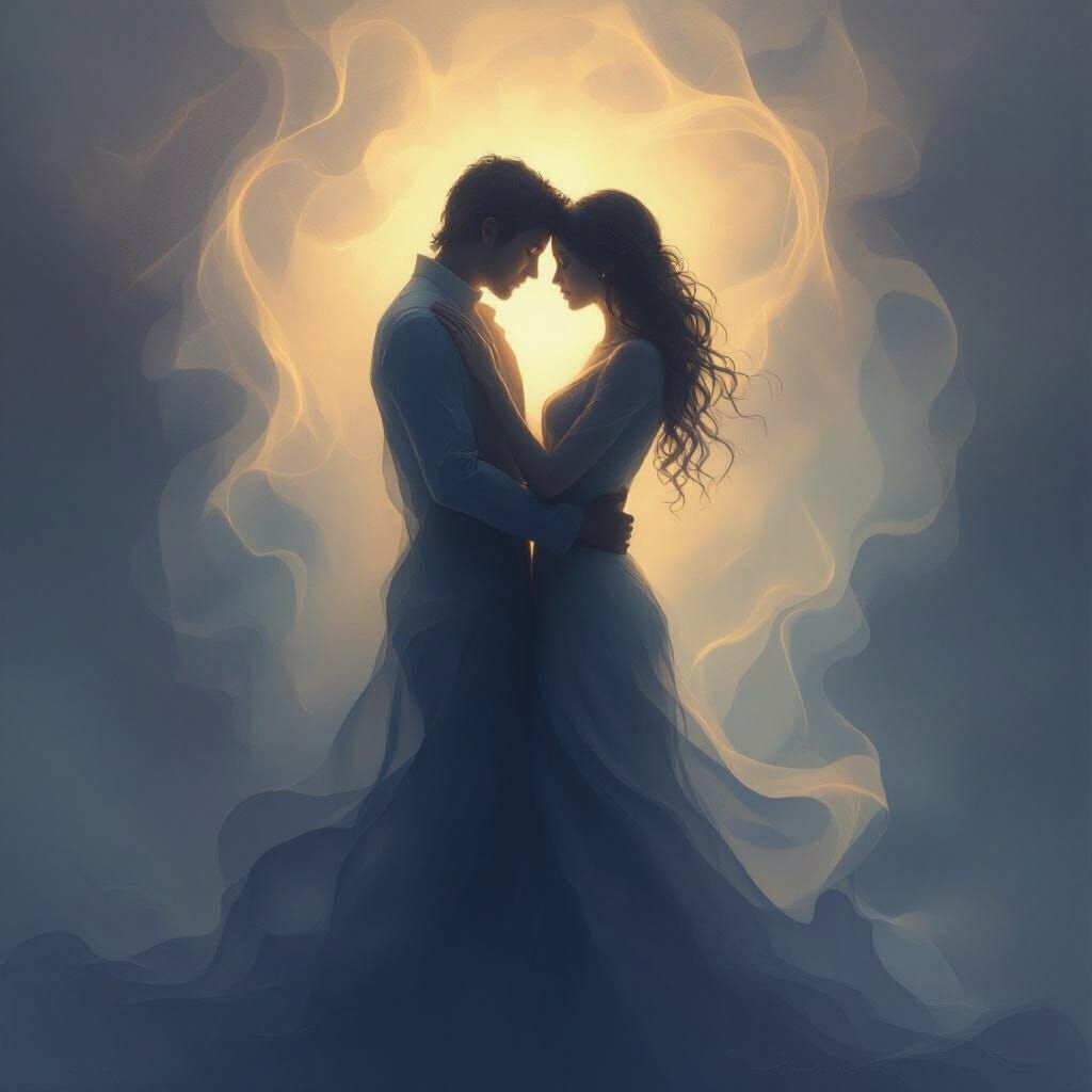 Ethereal Embrace: Light and Shadow Dance