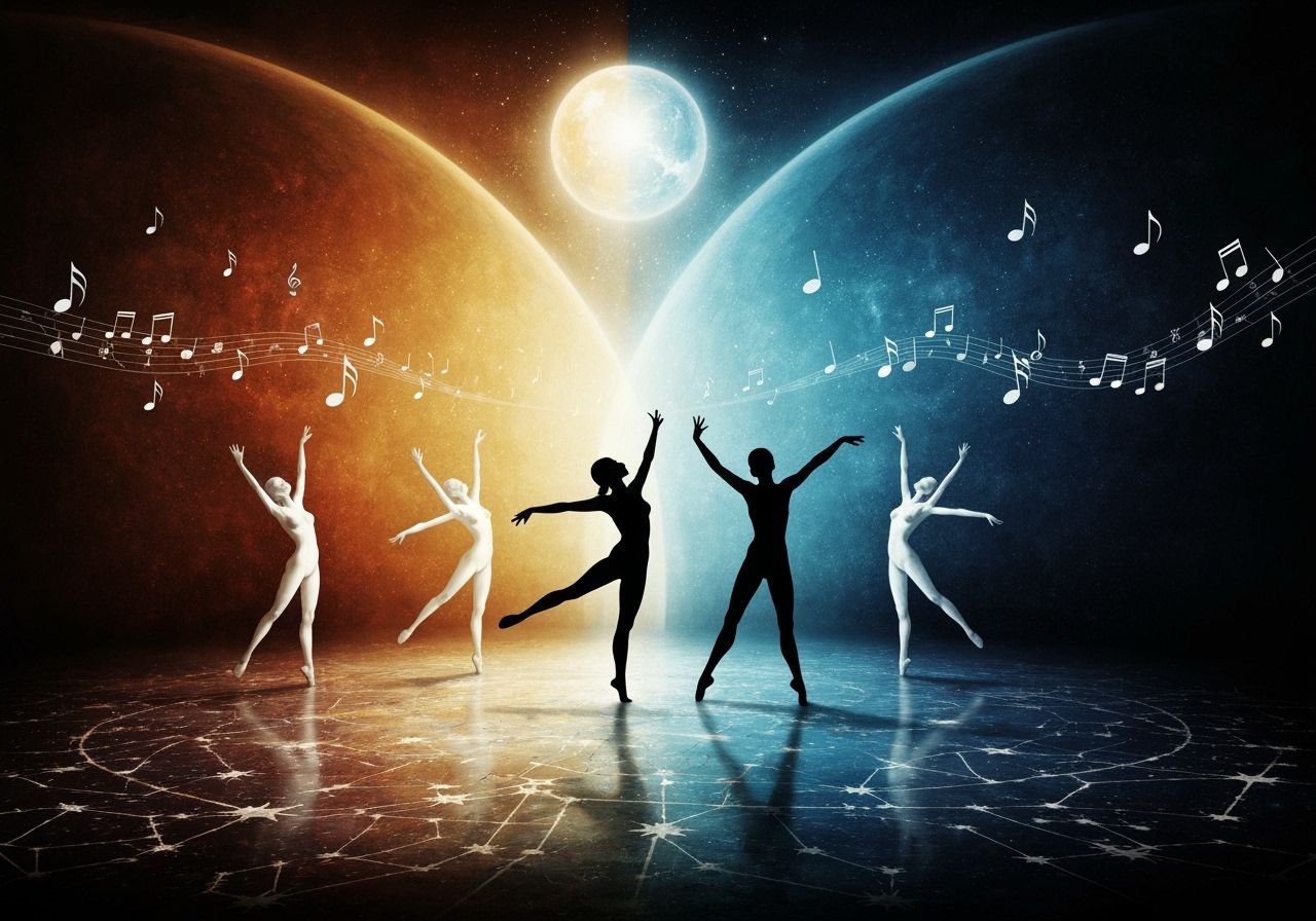 Celestial Ballet of Light and Shadow