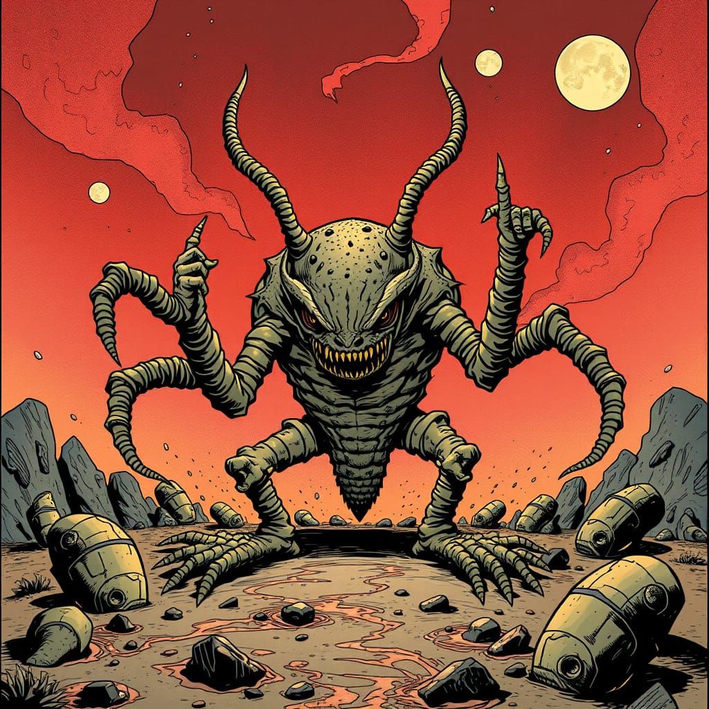 Surreal Bugatti in Comic Book Style