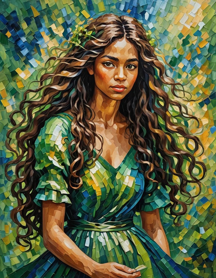 Fairy with Dark Skin in Expressionist Impasto Style