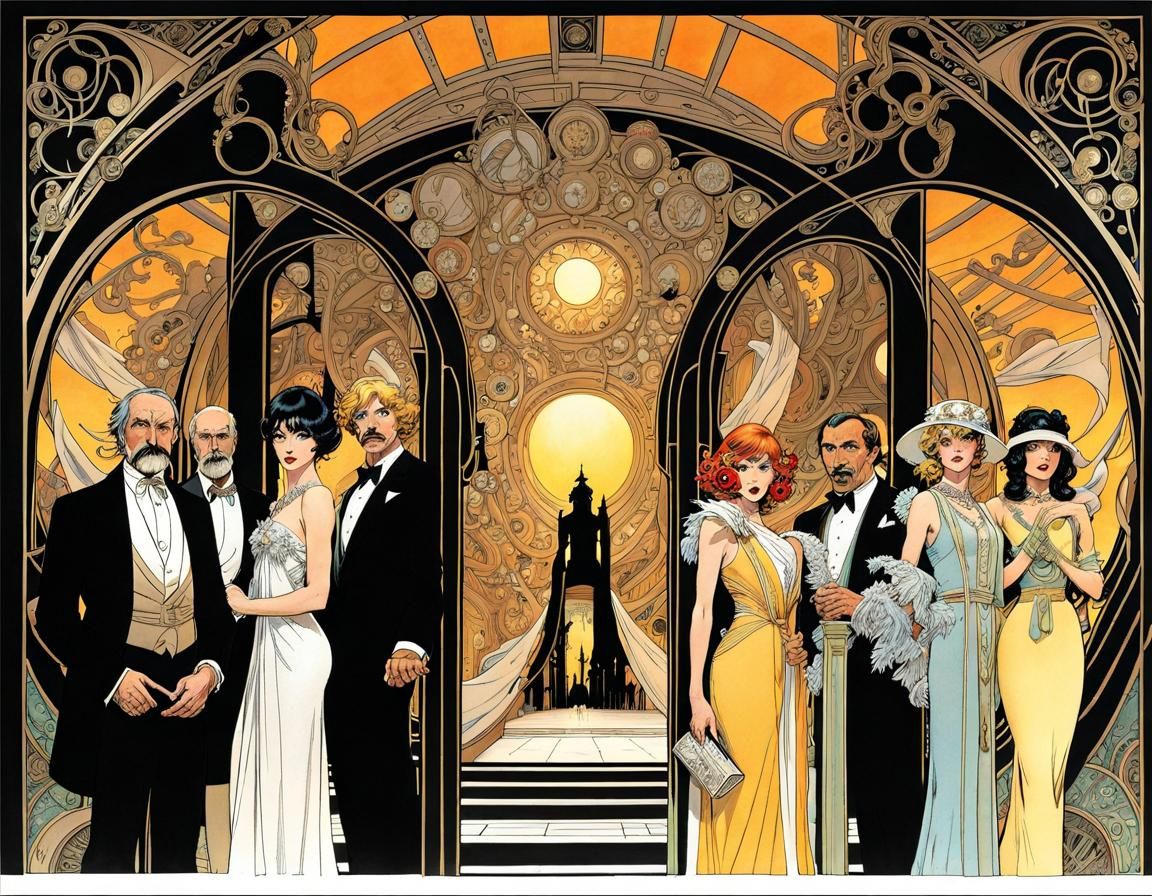 Art Nouveau Comic Book Panels by Doran, Kaluta, Adams