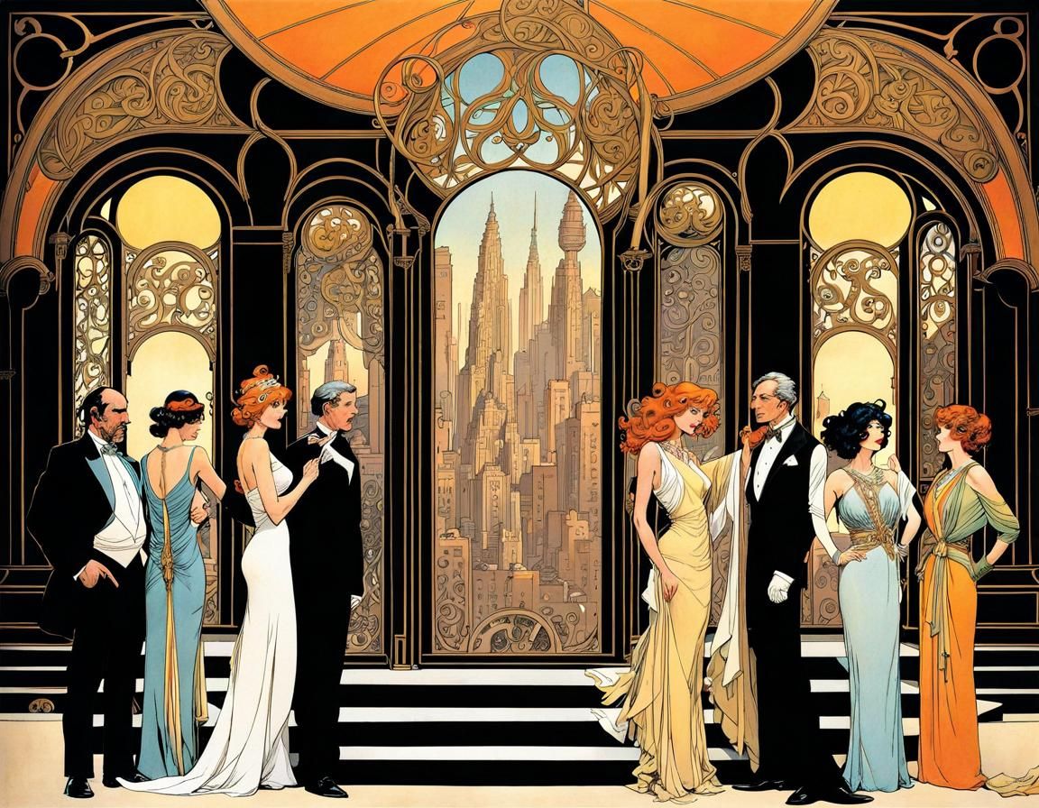 Mnemosyne's Elaborate Art Nouveau Landscape of Intrigue