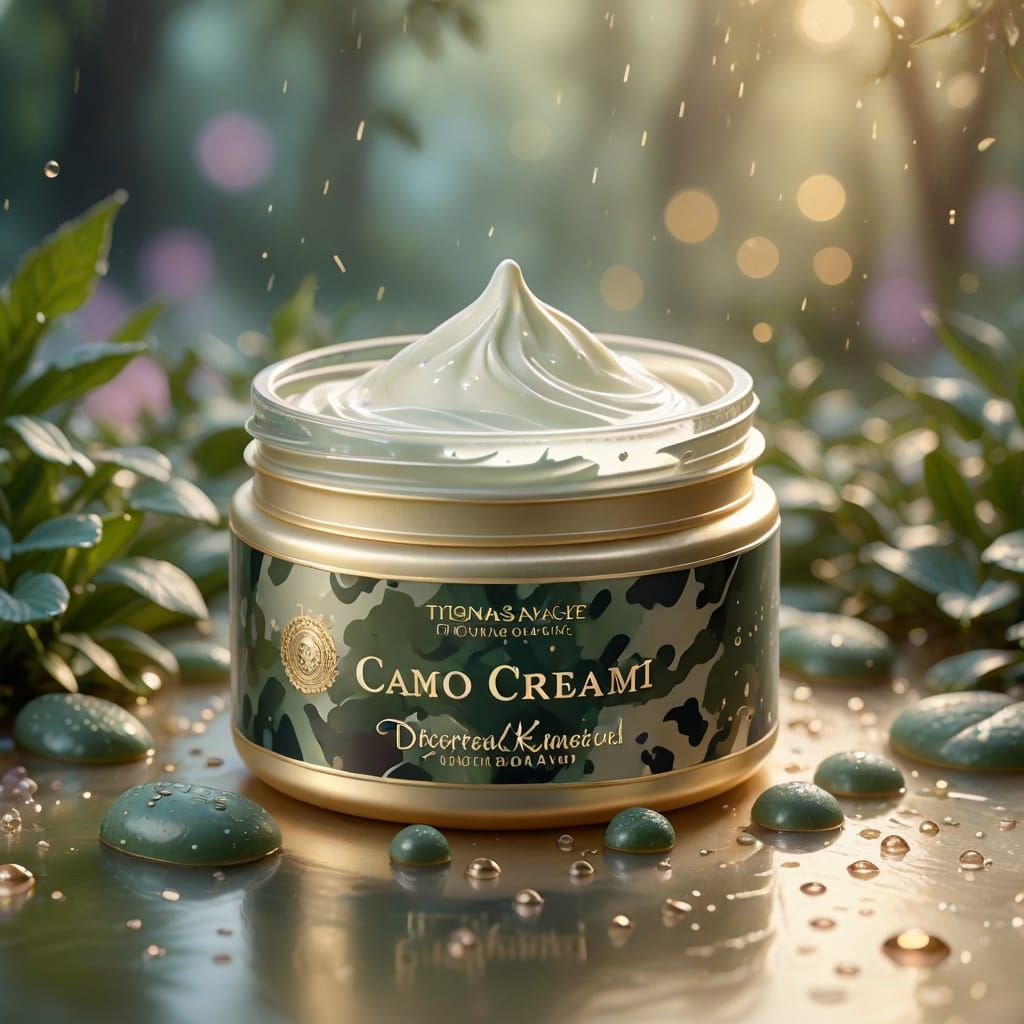 Whispering Skin Cream Container in Soft Golden Light