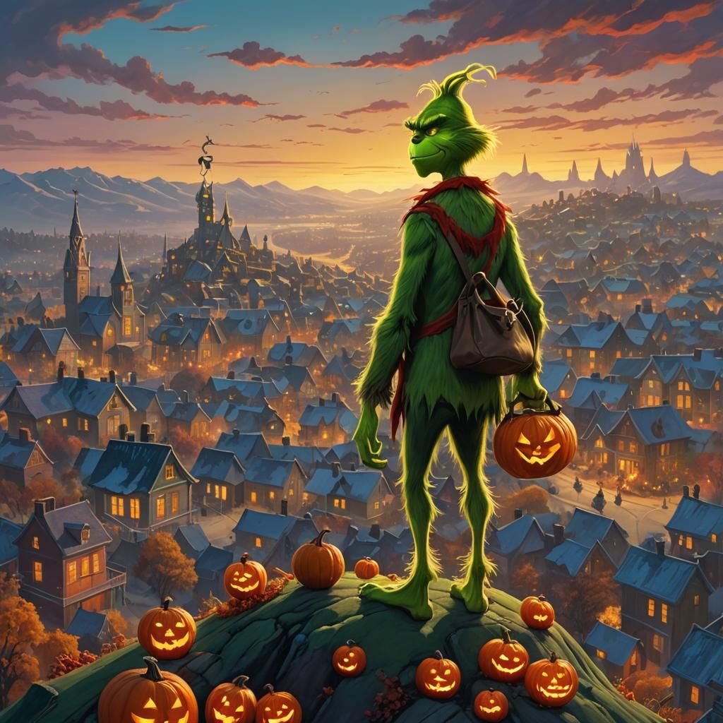 Grinch Steals Halloween in Ominous Matte Painting