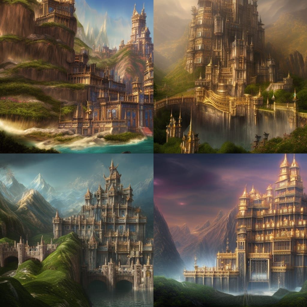 Fantasy Palace in Altissia: Detailed Matte Painting