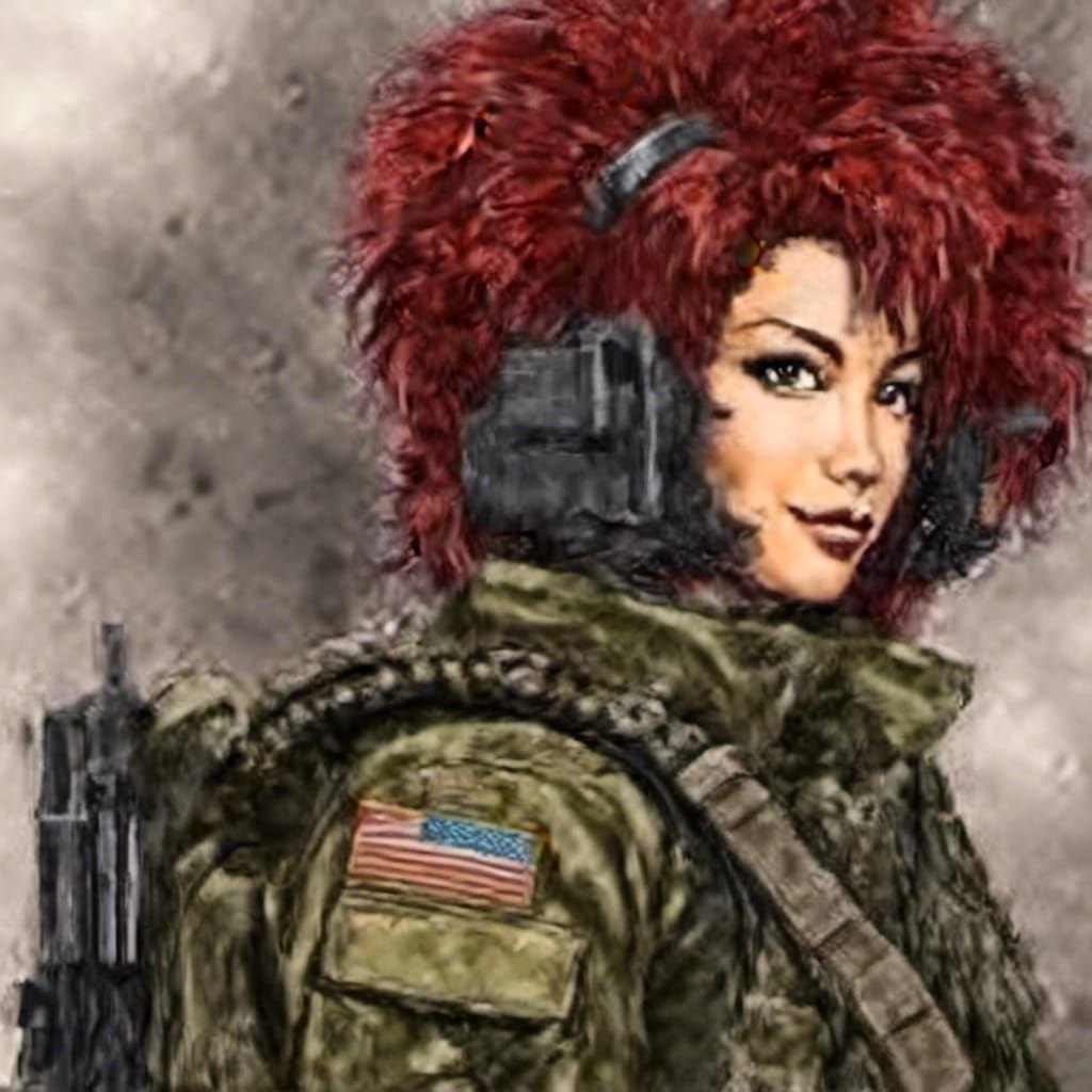 Anime Soldier Portrait in Japanese Manga Style